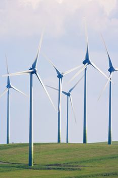 alternative energy - wind turbines farm in czech republic