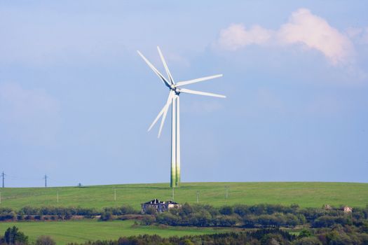 alternative energy - wind turbines farm in czech republic