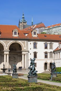 prague, czech republic - baroque wallenstein garden at mala strana