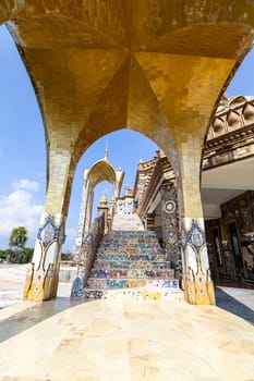 Then the magnificent Temple of Fine Arts, created by colorful tiles. Crockery bowl and glass pearl and precious thing. Adorning the gorgeous sparkle when the sun shines.