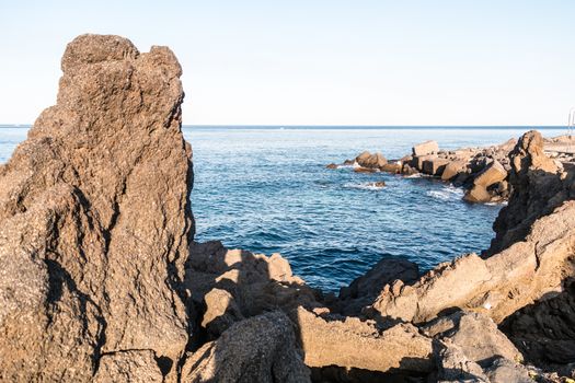Coastal Scape of oriental Sicily ionian sea