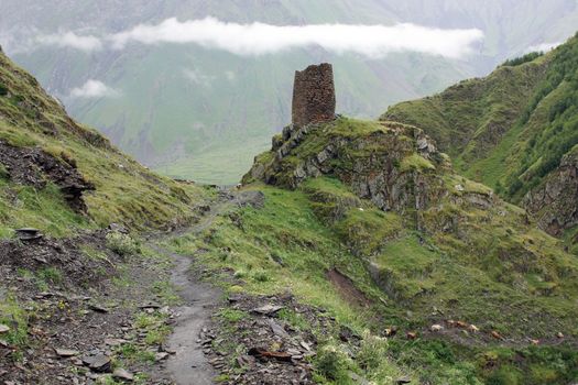 Trail in the Caucasus Mountains, Georgia, Europe