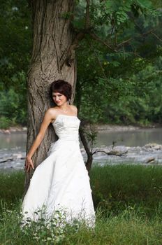 The young beautiful wife in the wedding day