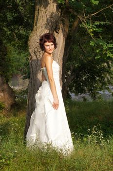 The young beautiful wife in the wedding day