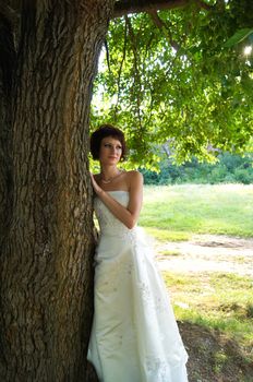 The young beautiful wife in the wedding day