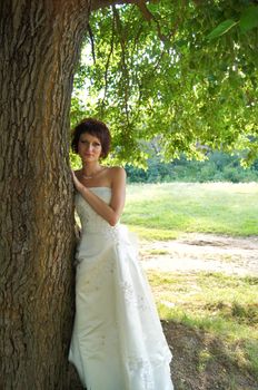 The young beautiful wife in the wedding day