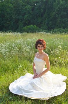 The young beautiful wife in the wedding day