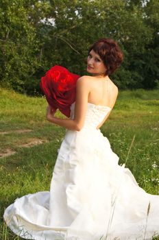 The young beautiful wife in the wedding day