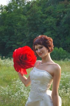 The young beautiful wife in the wedding day