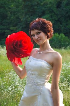 The young beautiful wife in the wedding day