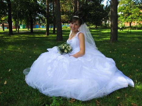 The young beautiful wife in the wedding day