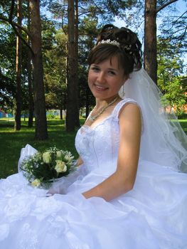 The young beautiful wife in the wedding day