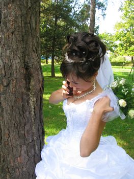 The young beautiful wife in the wedding day