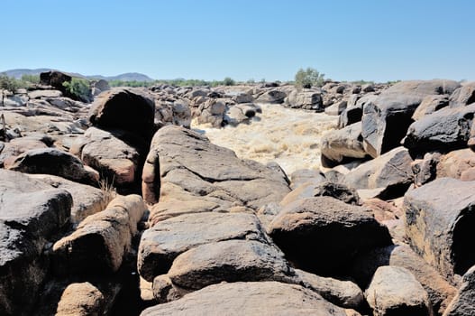The Orange River directly above the Augrabies Falls
