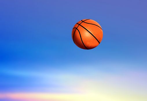 Basketball under Blue Sky