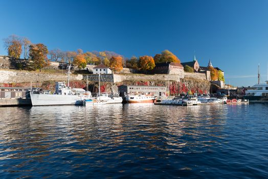 Oslo Akershus Fortress at late autumn