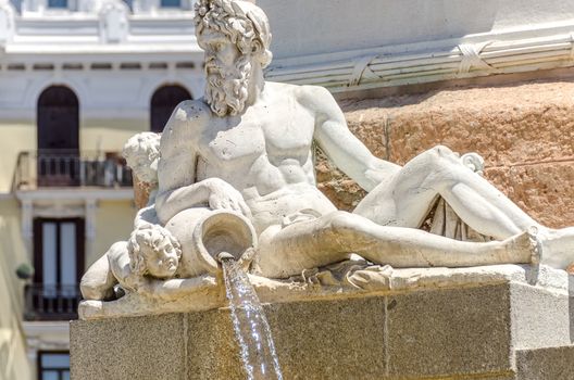 Close up detail of fountain in Spain
