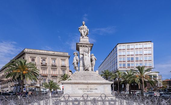 Vincenzo Bellini statue at Catania, Sicily, Itali