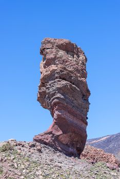 Tenerife, Canary Islands, Spain - volcano Teide National Park, UNESCO World Heritage Site. Roques de Garcia - famous Finger of God rock (Roque Cinchado).