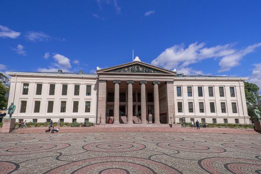 OSLO, NORWAY - AUGUST 28: Oslo University main building on August 28, 2014. The university has approximately 27,700 students and employs around 6,000 people