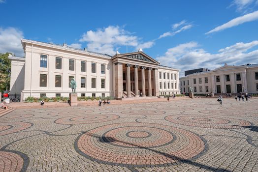OSLO, NORWAY - AUGUST 28: Oslo University main building on August 28, 2014. The university has approximately 27,700 students and employs around 6,000 people
