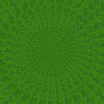 Pattern from green abstract circles from leaves