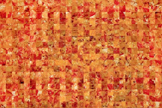 abstract cut fragments of appetizing tasty pizza