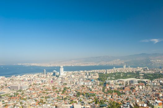 City of Izmir seen from the hill above, Turkey