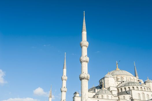 Suleymaniye Mosque against a blue sky, Istanbul, Turkey