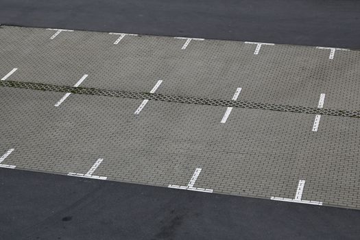 Outdoor empty parking space seen from above