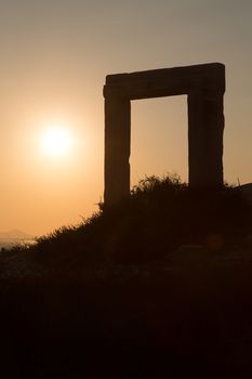 The Portara Gate of the Apollo Temple in Naxos island