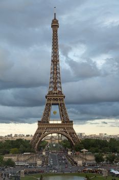 Eiffel Tower in Paris France seen from the Seine River