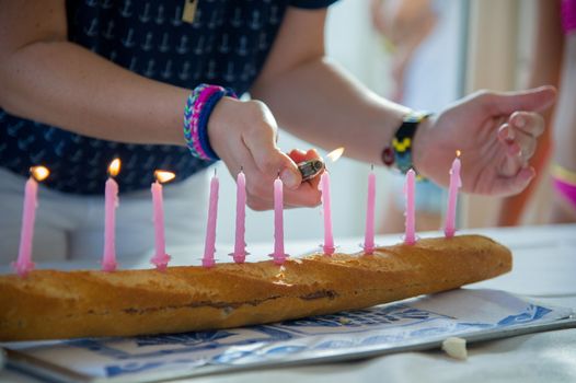 lighting of candles during a birthday