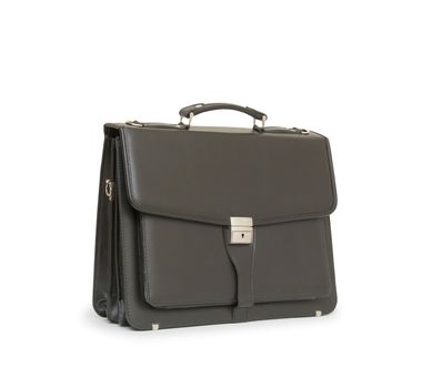 Business leather briefcase isolated