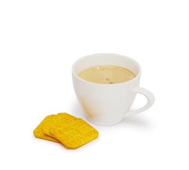 White ceramic coffee mug. Isolated on a white.