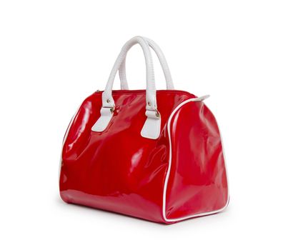 Red women bag isolated on white background