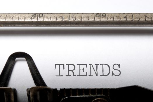 Trends heading printed on an old typewriter 