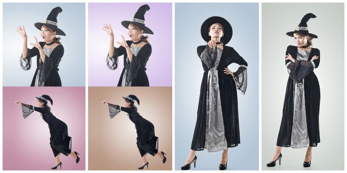 Collection of Asian witch with several pose.