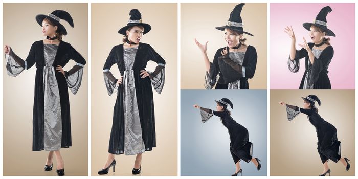 Collection of Asian witch with several pose.