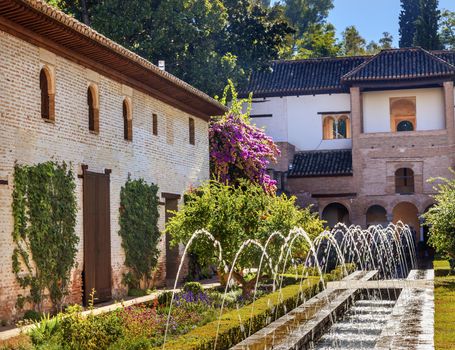 Generallife Alhambra White Palace Orange Tree Garden Granada Andalusia Spain