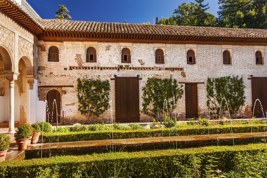 Generallife Alhambra White Palace Fountain Garden Granada Andalusia Spain