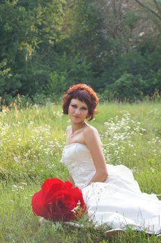 Pretty girl in a wedding dress