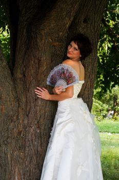 Pretty girl in a wedding dress