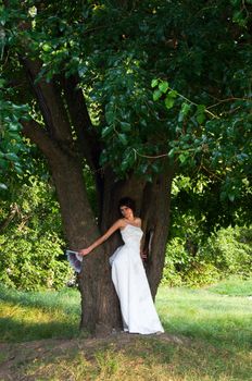 Pretty girl in a wedding dress