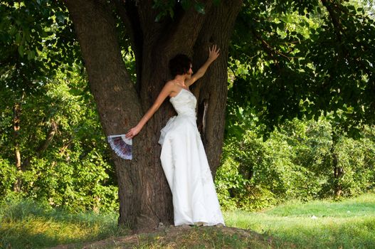 Pretty girl in a wedding dress