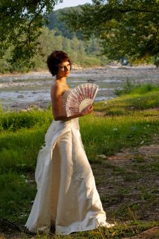 Pretty girl in a wedding dress