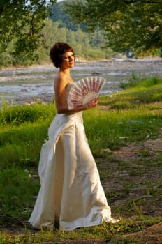 Pretty girl in a wedding dress