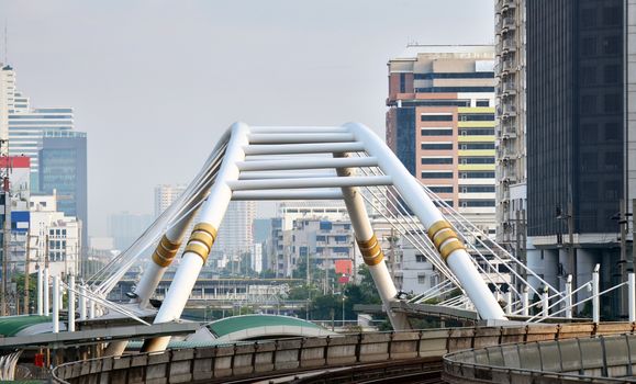 Bidge link between mass transportation in Bangkok, Thailand 