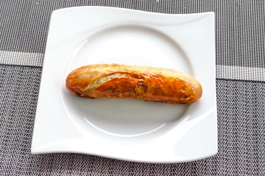 Bratwurste, BBQ sausage, sausage isolated on light plate