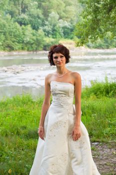 Pretty girl in a wedding dress